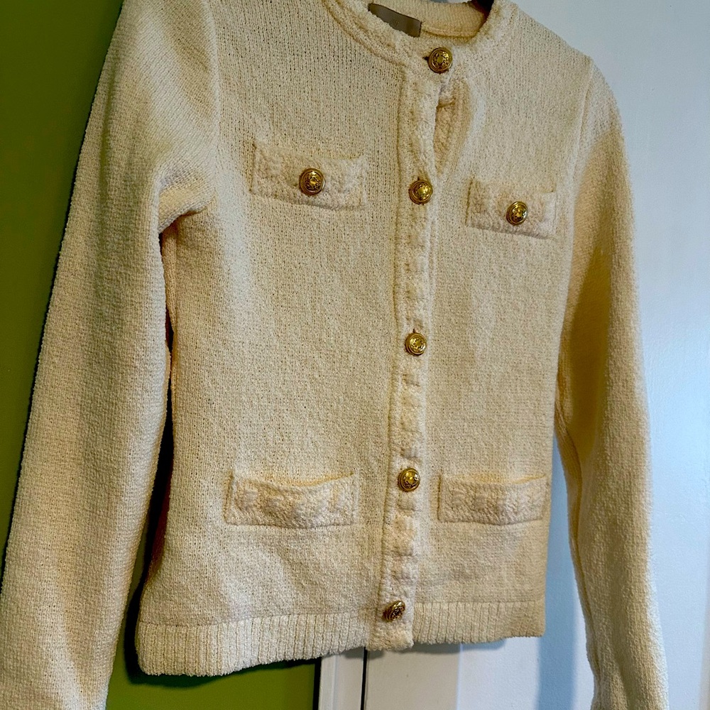 H&M Cream Cardigan with Gold Buttons